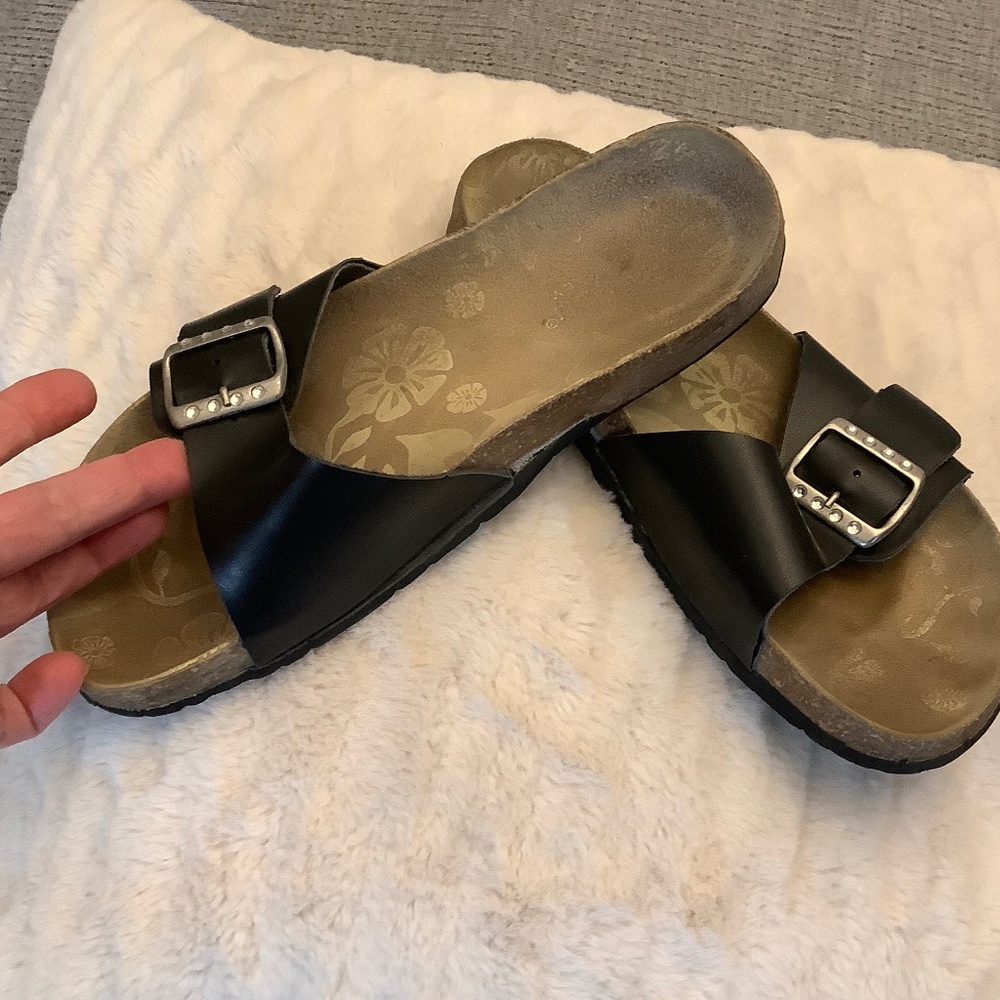 Birkenstock-like Leather Slides